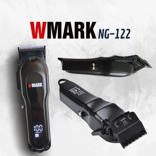 product_image_name-WMARK-Tondeuse à cheveux professionnelle NG-122, coupe à zéro écartement, affichage numérique, lame auto-affûtante, moteur 7000 tr/min, 4 sabots de coupe, réglage de la hauteur de coupe par levier, autonomie 240 min, batterie 2000 mAh-3