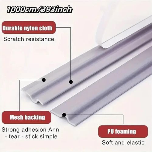 product_image_name-Generic-Joint d'étanchéité autocollant de 10 mètres pour portes et fenêtres - ruban isolant en plastique durable, résistant à la poussière et au bruit - Gris-4