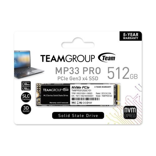 TC2i Disque dur SSD interne TEAMGROUP NVMe MP33 512GB - Prix pas cher