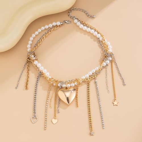 product_image_name-Fashion-Collier Pendentif Amour à Pampille de Perles à Couches-3