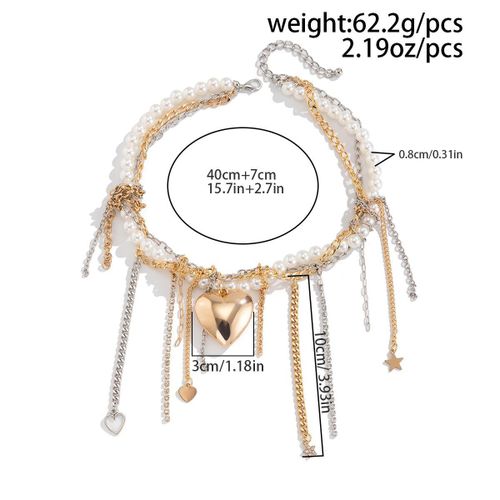 product_image_name-Fashion-Collier Pendentif Amour à Pampille de Perles à Couches-4