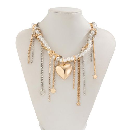 product_image_name-Fashion-Collier Pendentif Amour à Pampille de Perles à Couches-7