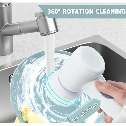 product_image_name-Generic-Brosse de nettoyage électrique multifonction 5 en 1/brosse de nettoyage électrique  rechargeable par USB avec 5 têtes de brosse remplaçables, pour salle de bain, douche, baignoire, sol de cuisine-3