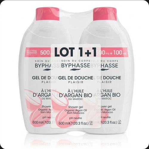 product_image_name-Byphasse-Lot de 2 PLAISIR GEL DOUCHE huile d'argan bio 600ml-1