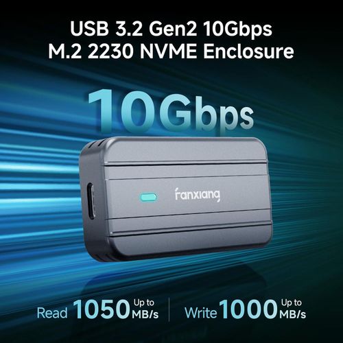 product_image_name-Generic-Boîtier SSD M.2 2230 NVMe,USB 3.2 Gen2 10 Gbps, 2230 PCIe NVMe (M/B+M Key) jusqu'à 2 to, Alliage d'aluminiumavec Coussin Thermique, Compatible avec PC, Mac, PS5, Xbox, Android-5