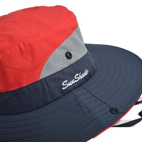 product_image_name-Fashion-Voyage en plein air, plage, chapeau de pêcheur, chapeau de soleil à large bord, camping, escalade en montagne, couvre-visage, chapeau de soleil queue de cheval - rouge-5