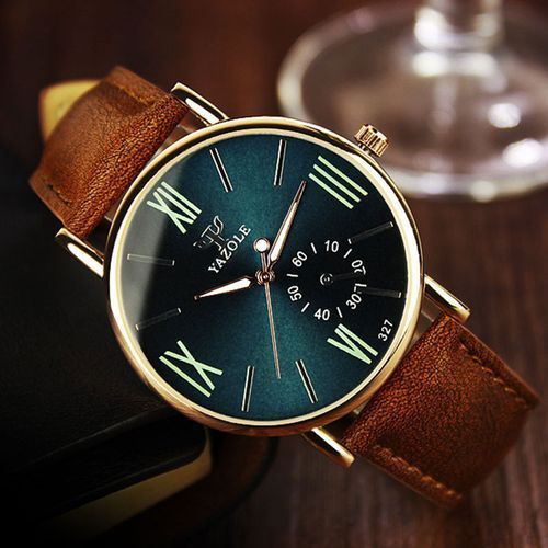 Yazole Montre Homme a Quartz Bracelet En Cuir Marron 327 Prix pas cher Jumia SN