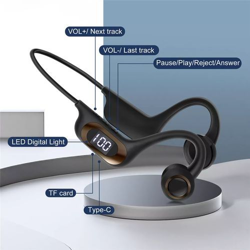 Écouteurs sans fil Bluetooth à Conduction osseuse, casque d'écoute