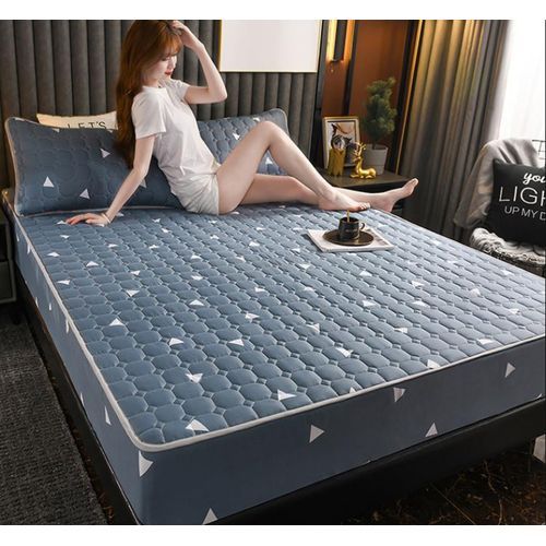 Generic Housse De Matelas Matelassée épaisse Pour Lit Double+2pcs Taie  D'oreiller - Prix pas cher