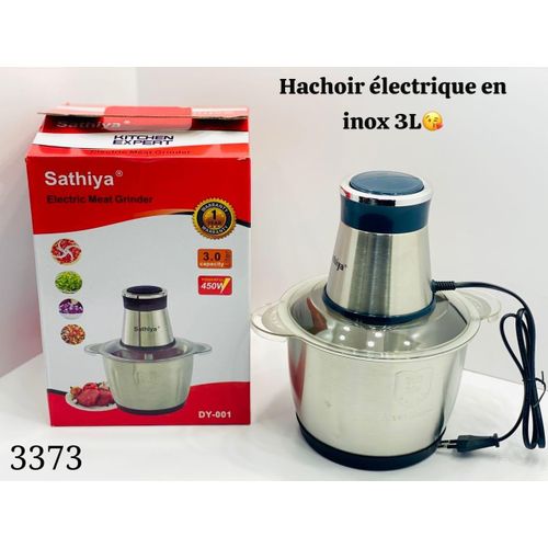 product_image_name-Generic-Hachoir Électrique 3 en 1 Inox 3L – Mixeur Multifonction pour Nokos, Mayonnaise, Viande et Légumes-1