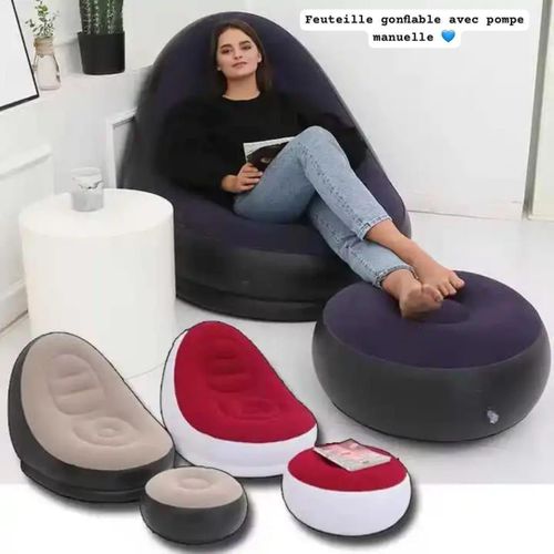 product_image_name-Generic-Fauteuil gonflable d’extérieur ultra lounge avec repose pied - avec pompe manuelle-2