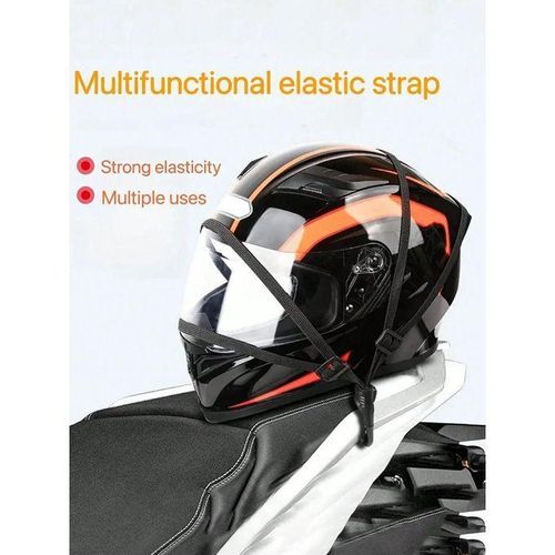 Lot De 2 Filets Élastiques Moto Avec Crochets Réglables – Sangles Rétractables 8 Crochets Pour Bagages, Casques, Vélo
