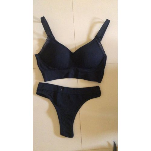 product_image_name-Generic-Ensemble de soutien-gorge relevable confortable de couleur Noir 100% coton-2