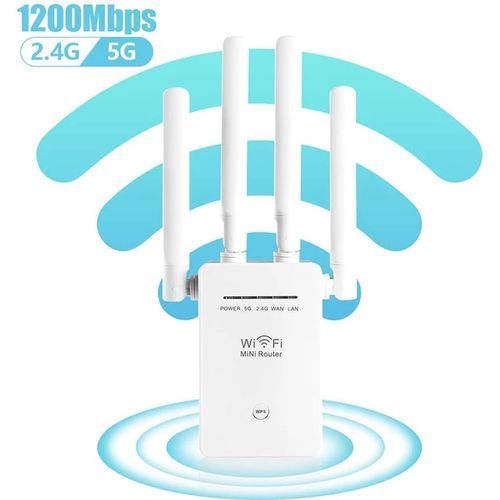 Répéteur Wi-Fi 1200 Mbps Amplificateur Wifi Double Bande 2,4 & 5 GHz -  Cdiscount Informatique