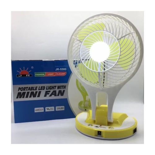 Generic Mini ventilateur rechargeable - Avec lampe - Prix pas cher