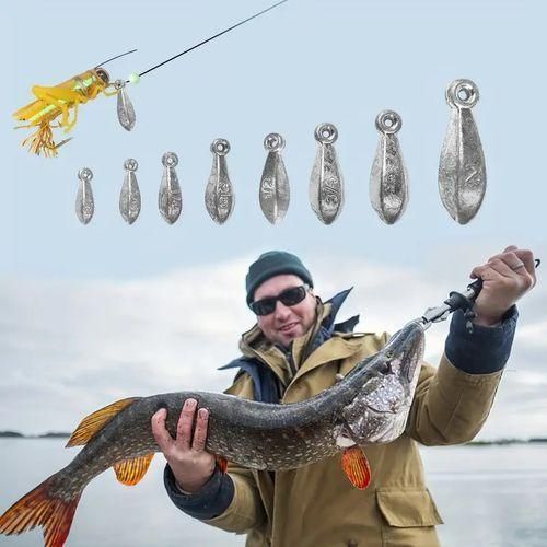 product_image_name-Generic-45 Piece Fishing Sinker Set – Hexagonal and Teardrop Sinkers with Swivels-5
