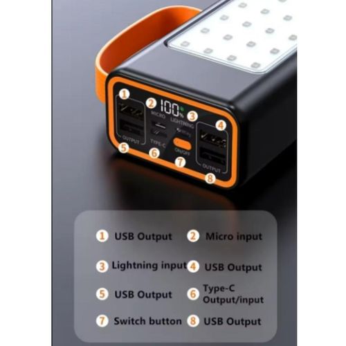 product_image_name-TWS-Power Bank 50000 mah avec câble intégré et lampe torche Batterie Mobile chargeur universel rapide portable compatible tout téléphone cable intégré - PowerBank 50000 mah fast charger Banque d'alimentation portable-4