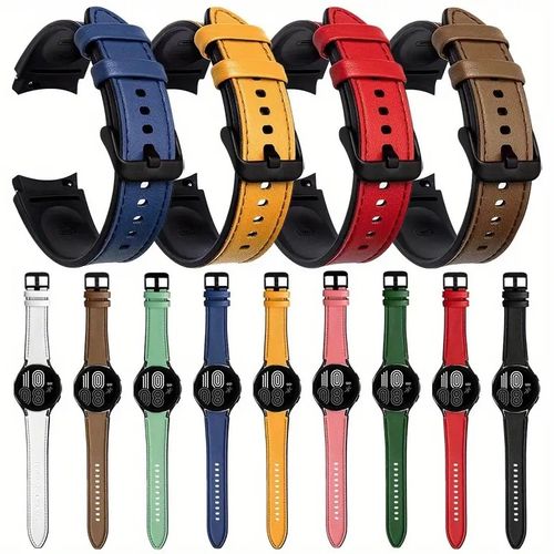 product_image_name-Fashion-Bracelet en Cuir et silicone 20mm Samsung Galaxy Watch 6 40 44mm Classic 47 43mm/ Watch 5 40 44mm/ Watch 5 Pro 45mm/ Watch 4 40 44mm/ Watch 4 Classic 42 46mm / Watch 3 41mm - Bleu-2