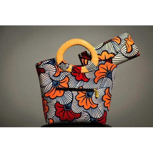 product_image_name-Generic-Ensemble sac à main + Pochette assortie en Wax et Raphia poignée en bois-Fleur de mariage-2