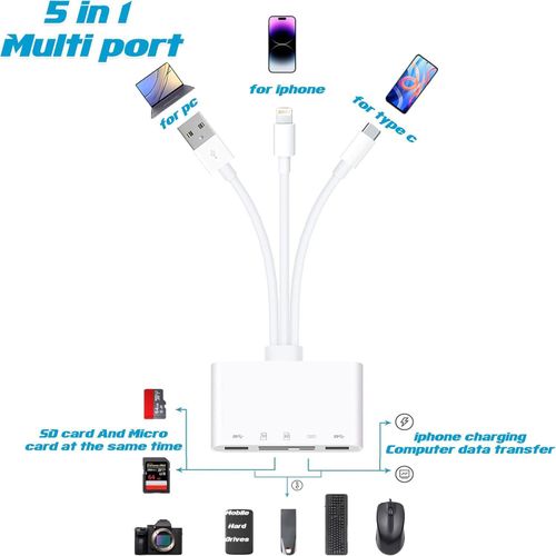 product_image_name-Generic-Lecteur de cartes 5 en 1, USB-A, USB-C et Lightning, 2 emplacements (SD et microSD), 2 ports USB-A 3.0, 1 port Lightning-2