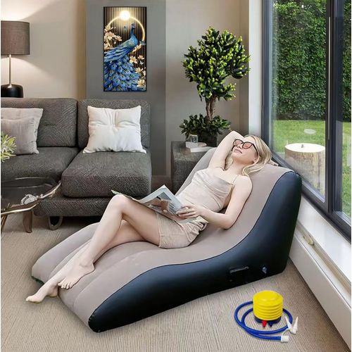 product_image_name-Generic-Grand canapé gonflable - Chaise longue gonflable - Chaise longue gonflable floquée - Pouf + Pompe à pied gonflable-1
