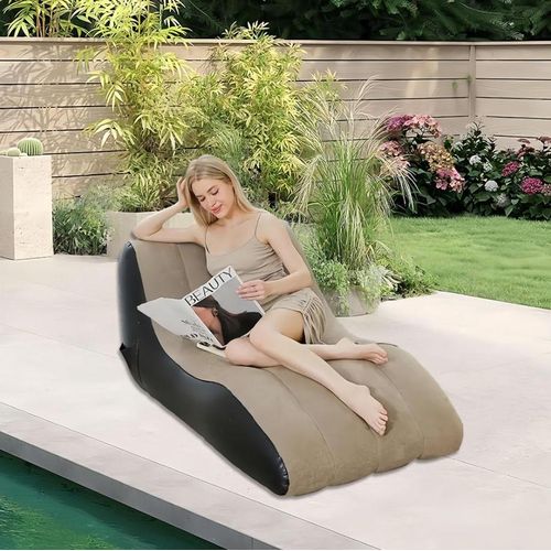 product_image_name-Generic-Grand canapé gonflable - Chaise longue gonflable - Chaise longue gonflable floquée - Pouf + Pompe à pied gonflable-3