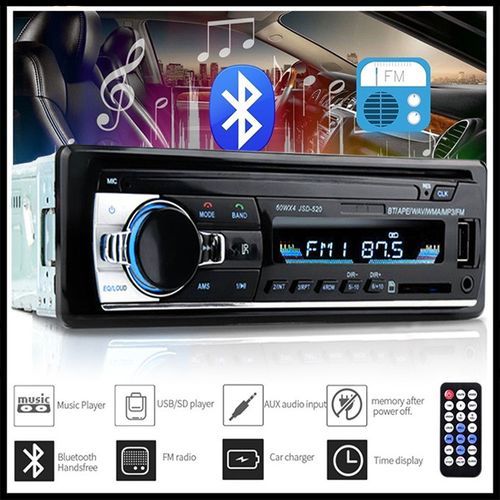 Autoradio Bluetooth, 7 Couleurs Stereo Fm Radio 60W X 4, Lecteur Mp3 Poste Main  Libre Voiture