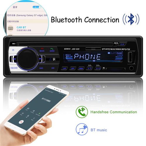 Autoradio Bluetooth, 7 Couleurs Stereo Fm Radio 60W X 4, Lecteur Mp3 Poste  Main Libre Voiture