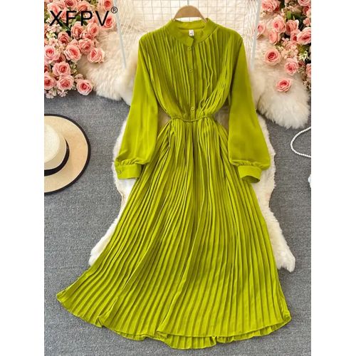Generic Robe Longue Avec Plisse Vert Prix pas cher Jumia SN