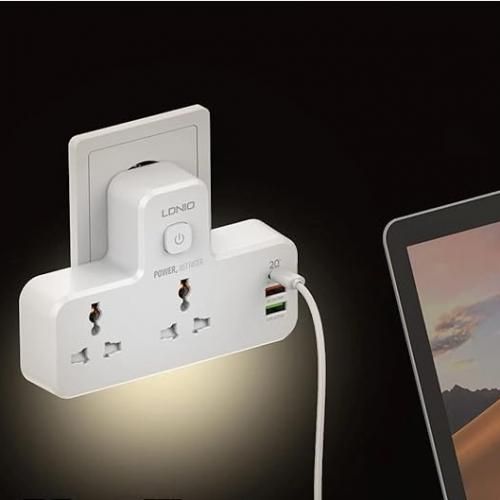 Elégante station USB multiprise 20W avec Qualcomm QC 3.0 - Blanc