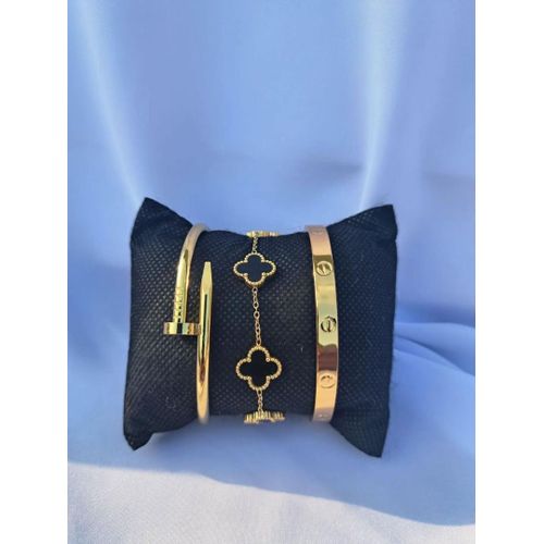 product_image_name-Generic-Ensemble de 3 bracelets tendance- plaqué or-3