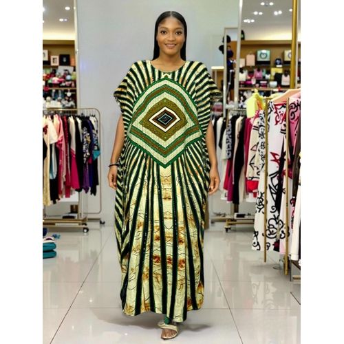 product_image_name-Fashion-Robe décontractée à strass verte-1