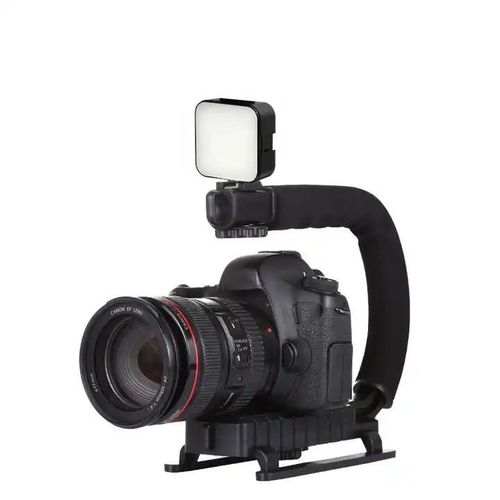 product_image_name-Generic-Stabilisateur de caméra&Smartphone avec éclairage vidéo LED et microphone pour studio vidéo DSLR Vlog-2