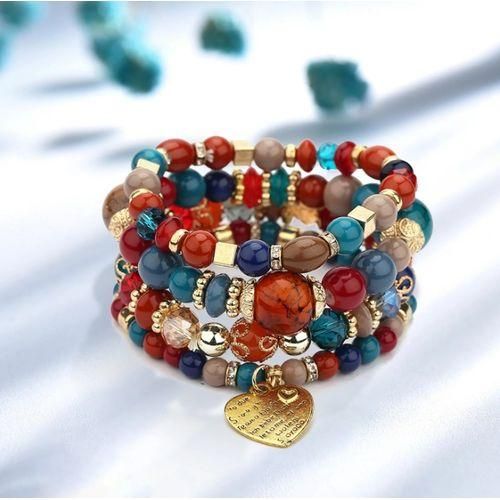 product_image_name-Fashion-Ensemble de bracelets multicolores de style bohème, extensibles, empilables, 4 pièces/ensemble-5