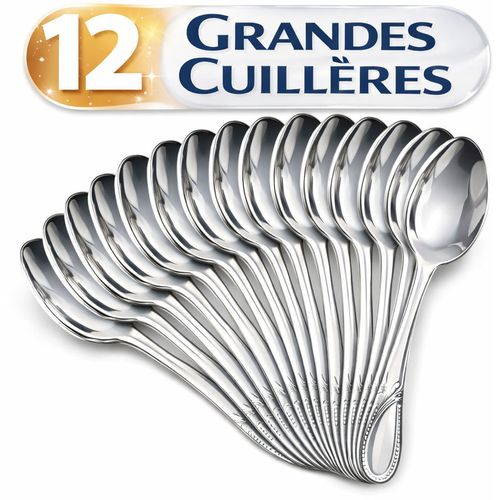 product_image_name-Generic-Lot de 12 Grandes Cuillères en Acier Inoxydable – Finition Brillante, Design Élégant-1