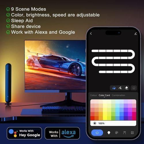product_image_name-Generic-2 Pcs Barre Lumineuse LED RVB Multicolore Avec Télécommande-2