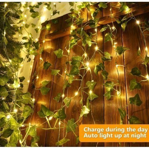 product_image_name-Generic-Guirlande Lumineuse Solaire D'extérieur 10 M 100 LED Lierre Artificiel Guirlande Lumineuse 8 Modes Guirlande Lumineuse Solaire étanche Pour Extérieur-6