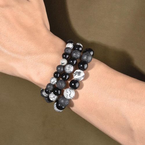 product_image_name-Fashion-Bracelet pour homme en perles de pierre volcanique, agate et obsidienne tissé à la main-4