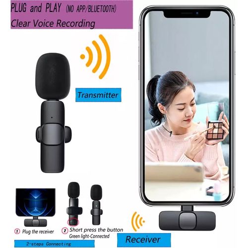 Microphone Cravate sans Fil, Mini Micro pour iphone/ipad, la Diffusion en  Direct