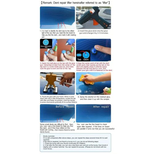 product_image_name-Generic-Kit de réparation de bosses de voiture avec languette de traction et tampon pour petits dommages-6
