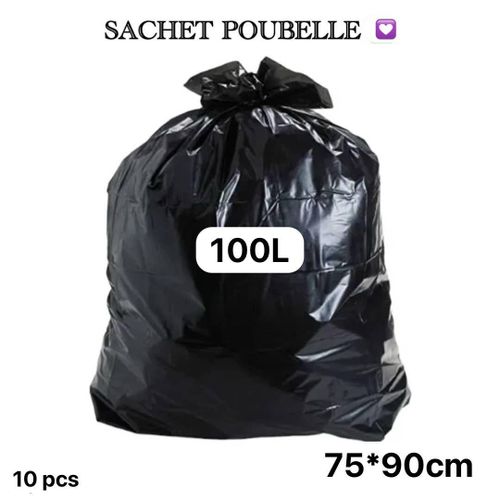 product_image_name-Generic-Lot de 10 sacs nylon noirs 75 x 90 cm. Ultra résistants pour déchets plastique de polyéthylène PE-LD épaisseur 80 microns. Sac pour déchets de maçonnerie, construction, chaussettes, jardinage.-1