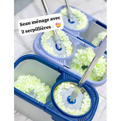 product_image_name-Generic-Balai à franges et seau avec essoreuse – Balai rotatif à 360° avec poignée réglable de 134,6 cm, serpillères en microfibre pour nettoyage du sol-4