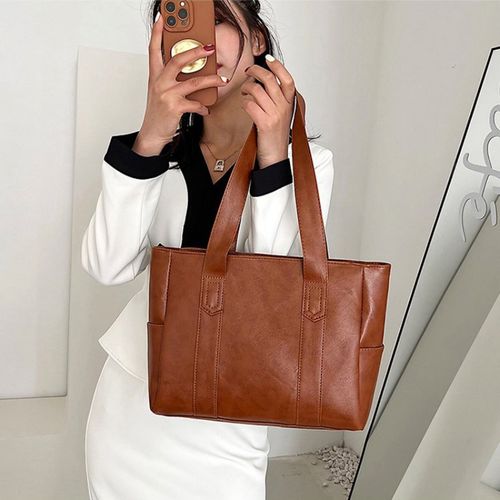 Fashion Sac fourre tout en cuir PU pour femme Sac bandouli re