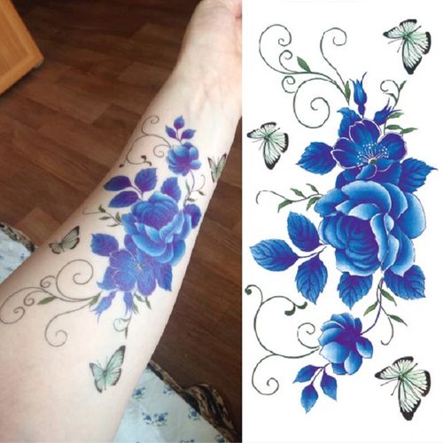 product_image_name-Generic-Tatouage Temporel - Motif Fleur Bleu-1
