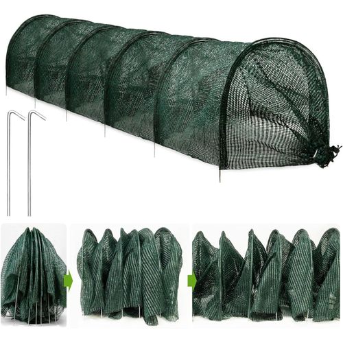 product_image_name-Generic-300*45*45cm Serre tunnel de jardin de avec filet d'ombrage - Cadre en plastique et métal durable - Vert-1