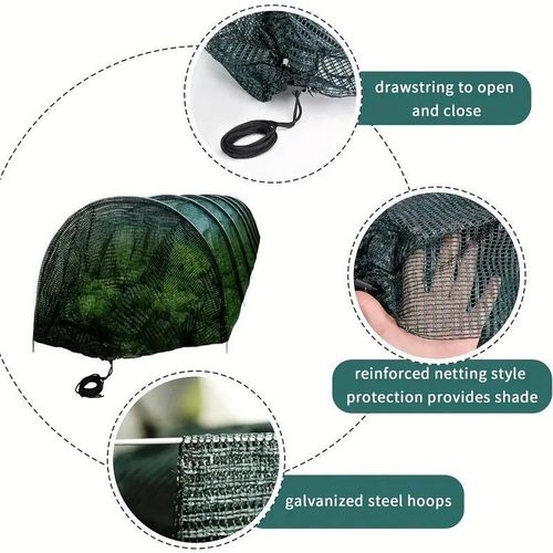 product_image_name-Generic-300*45*45cm Serre tunnel de jardin de avec filet d'ombrage - Cadre en plastique et métal durable - Vert-4