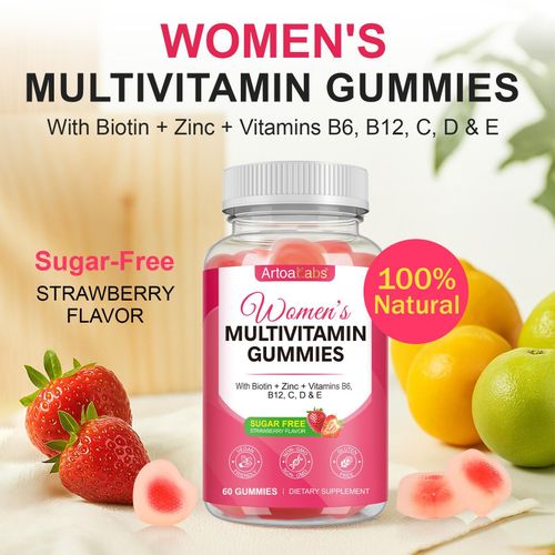 product_image_name-Generic-Gummies 60 Multivitaminées pour Femme ArtoaLabs – Sans Sucre, Arôme Fraise – Énergie, Immunité et Beauté (Cheveux, Peau, Ongles) – Vegan & Sans OGM-2