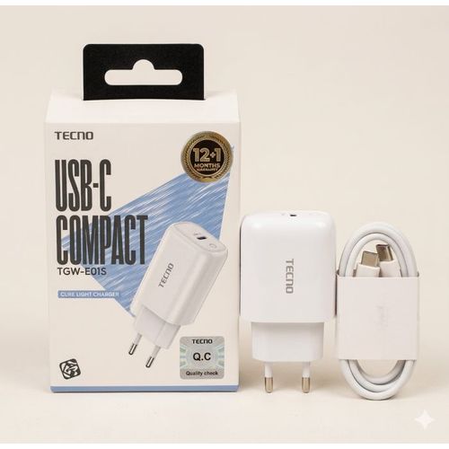 product_image_name-Tecno-Chargeur avec Câble de charge Type C – E01S-1