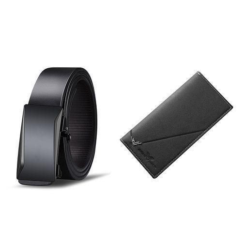 product_image_name-Fashion-Portefeuille long 2 en 1 pour hommes avec emplacements pour cartes multiples + Ceinture - Noir-1