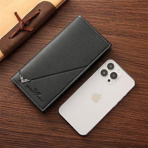 product_image_name-Fashion-Portefeuille long 2 en 1 pour hommes avec emplacements pour cartes multiples + Ceinture - Noir-6